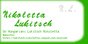 nikoletta lukitsch business card